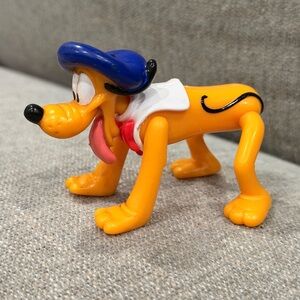 Vintage‎ Disney Pluto Figurine Blue Hat White Vest Toy